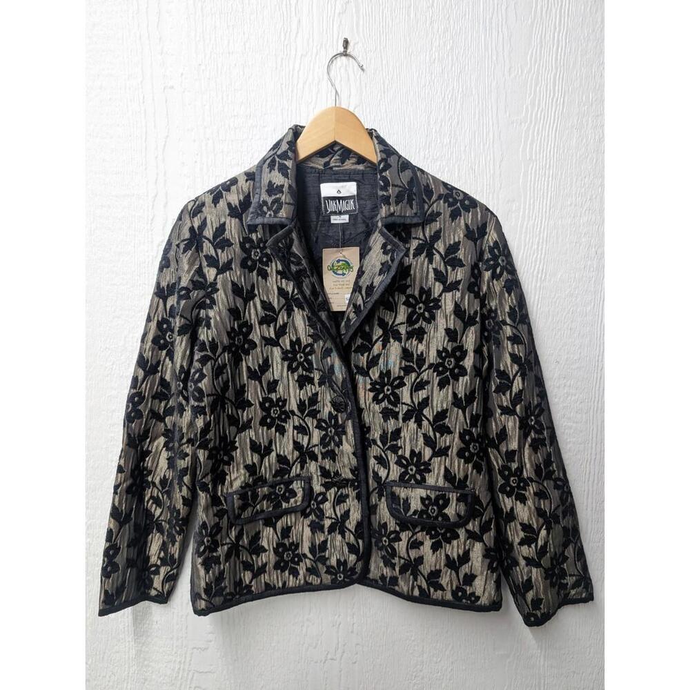 NWT Vintage 90s Yak Magik Jacket Floral Boho Artsy Art to Wear Nepal Medium